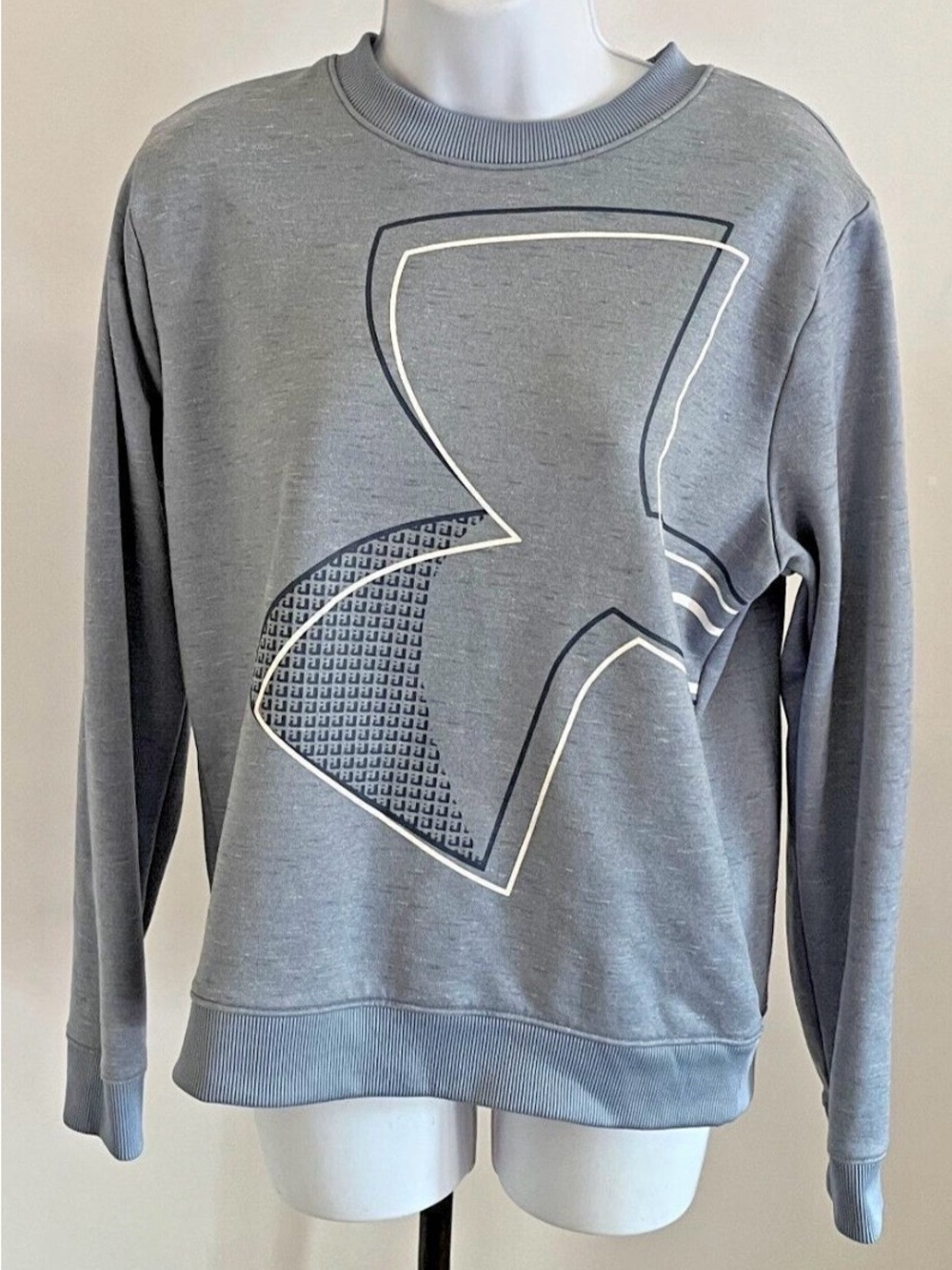 UNDER ARMOUR Loose Women’s XL ColdGear Blue Crew Neck Logo Athletic Sweatshirt